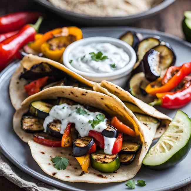 veggie and tzatziki fajita